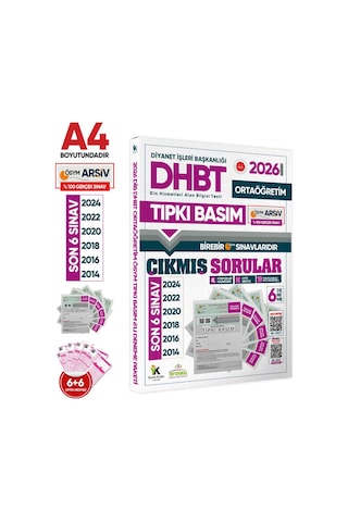 2026 Kpss-dhbt Ortaöğretim ÖSYM Çıkmış Soru Tıpkı Basım 6lı Kitapçık Türkiye Geneli Deneme Paketi