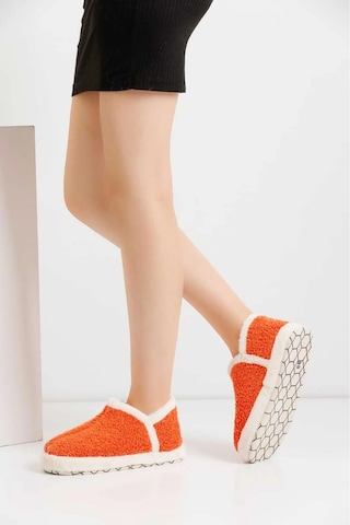 Modafrato Vıola Kadın Panduf Ev Ayakkabısı Ev Botu Turuncu