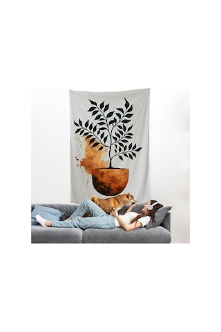 Dekoratif Minimal Bitki Duvar Örtüsü-7651