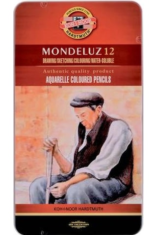 Koh-i Noor Mondeluz Aquarell Boya Kalemi 12 Renk Metal Kutu