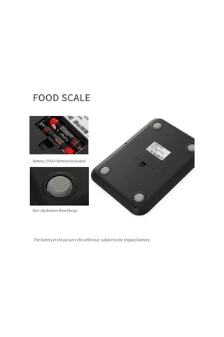 Kosona Siyah Dijital Mutfak Terazi, 5kg/1g Hassasiyet, Çeşitli Birimler G, Oz, Kg, Ml , Tare Fonksiyonu, Lcd Ekran, Enerji Tasarruflu Diğer