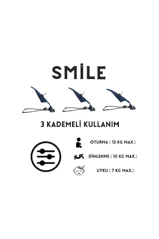 Mamma Smile Cotton Sallanır Üç Kademeli Ana Kucağı Oyuncak Aparatı Ve Seyahat Çantası Koyu Mavi