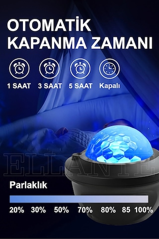 Yıldızlı Gökyüzü Gece Lambası Aurora Starlight Samsung Galaxy Uyumlu  Uyumlu Led Projektör Disko Işığı - Hoparlör