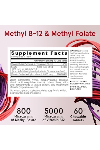 Jarrow Formulas Vegan Methyl Folate Enhanced 400 Μg 60 Vegetarian