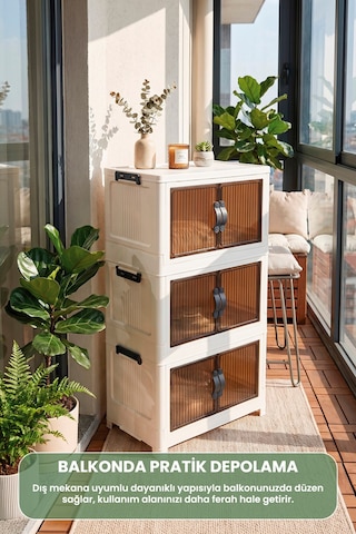3 Katlı Portatif Plastik Dolap Çok Amaçlı Saklama Ve Düzenleyici Mutfak Banyo Balkon Ayakkabılık Renkli