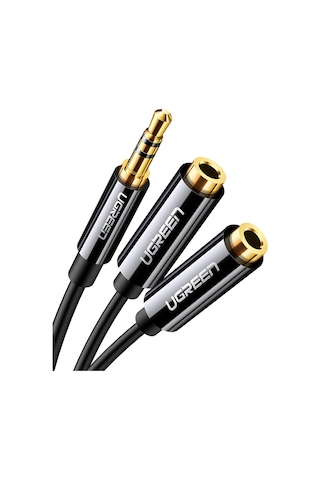 Ugreen 3.5mm 2'li Aux Kulaklık Çoklayıcı, Siyah, 20816