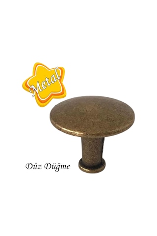 Düz Düğme Antik Sarı Kulp Mobilya Çekmece Dolap Kapak Kulbu Metal Kulp Aksesuarları Vidalı