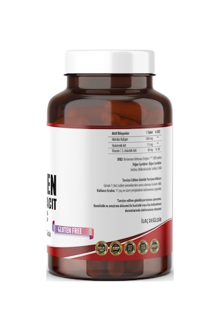 Kolajen Hyaluronıc Acid Vitamin C Gluten Free 90 Tablet - Hap Kutusu