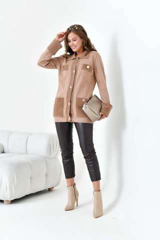 Ftz Women Kadın Pile Detaylı Hırka Camel 20714 Camel