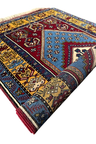 El Dokuma Sıfır Yahyalı Halısı 103x175 Kök Boya Yolluk Yün Halı Kırmızı