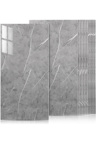 10 Adet 60x30 Kendinden Yapışkanlı Parlak Gri Duvar Paneli