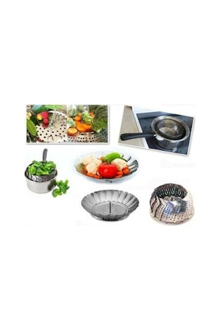 Sebze Haşlama Sepeti Buharda Pişirme Aparatı Paslanmaz Çelik