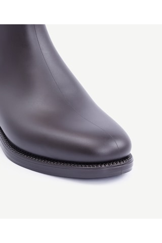 Yargıcı Çiçek Baskılı Lastikli Yağmur Botu 25kkay4029x 003 Kahverengi