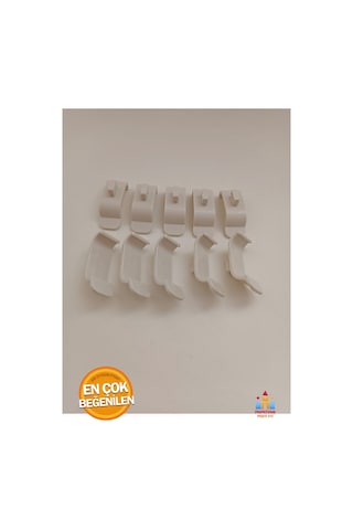 Stor Zebra Perde Dar Kasa 3.5 Cm Pratik Kornişe Takma Aparatı Plastik Montaj Aparatı 10 Adet Bej