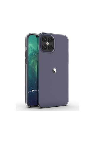 Apple Uyumlu iPhone 12 Pro Max Süper Silikon Kılıf-renksiz Renksiz Renksiz