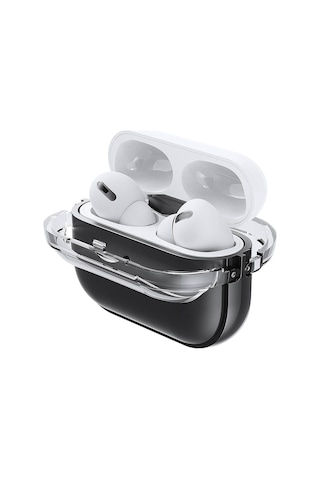 Apple Uyumlu  AirPods Pro Zore Airbag 36 Darbelere Karşı Dayanıklı Kılıf-şeffaf-beyaz Şeffaf-beyaz