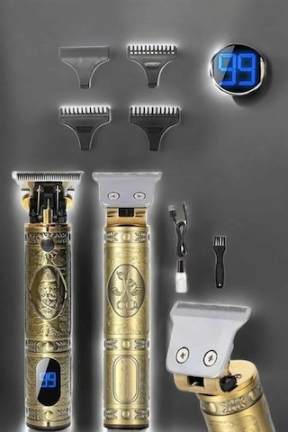 Tıraş - 457 - Makinesi Şarjlı Profesyonel Saç Kesme Makinesi Gold - Ece-umay - Çizik Tıraş