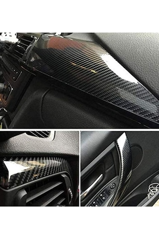 5d Karbon Fiber Folyo Ultra Parlak Hava Kanallı Araç Döşeme Kaplama Folyosu 30 Cm X 1 Metre
