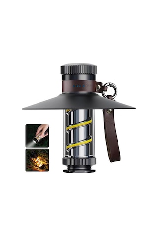 Padalink 4 Aydınlatma Modlu Usb Şarjlı Taşınabilir Su Geçirmez Kamp Feneri Ve Çadır Aydınlatma Lambası Siyah