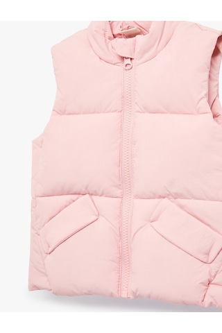 Koton Dik Yaka Kolsuz Kapaklı Cepli Yelek Pembe 6smg20009aw Pembe