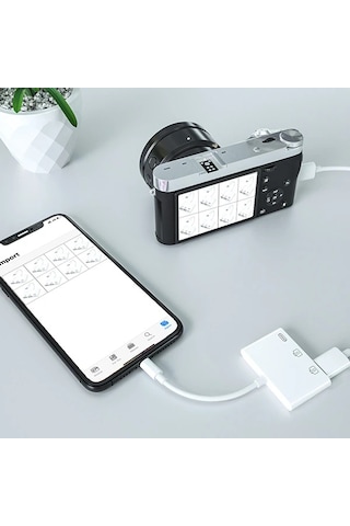 Ally 3in1 Apple iPhone Uyumlu/Apple İpad Uyumlu Uyumlu Uyumlu Lightning To Usb Kamera Okuyucu- 5775 Cn