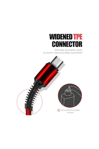 Ekılıf - Kablo 3 İn 1 Usb Kablo Lc93 - Kırmızı - T8251 Kırmızı