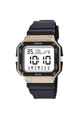 Captiva Digital 3 Atm Suya Dayanıklı Işık+alarm+kronometre+takvimli Çoçuk Kol Saati Cp.yn.26.m1 Beyaz