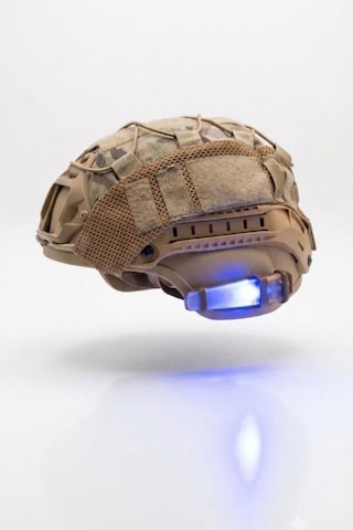 Single Sword Tactical Signal Light Kask Ve Boyun Asmalı Pilli Taktik Sinyal Lambası 12 Cm Mavi