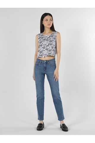 Colin's 703 Carla Slim Fit Normal Bel Düz Paça Mavi Kadın Pantolon CL1058577_Q1.V1_DN40740