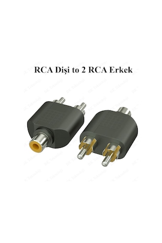 RCA Dişi - 2 RCA Erkek Y Splitter Ses Adaptörü Dönüştürücü