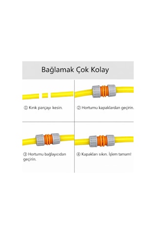 1/2 Lux Hortum Eki 3 Adet Bahçe Hortumu Hızlı Bağlantı Aparatı Dayanıklı Sulama Adaptörü 1