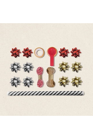 Siyah Verev Beyaz Ambalaj Kağıdı Seti 10 Rulo Kağıt 70x100 Cm