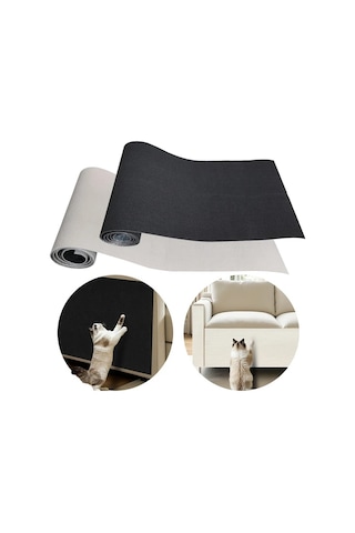 Honeybeeshop Yapışkan Kedi Tırmalama Matı 15.75inch X 118.11inch Dayanıklı Polyester Dıy Ev Dekoru Kedi Oyuncak Duvar Mobilya Koruma