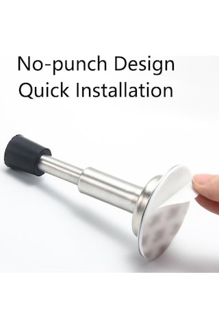 Folinda Stainless Steel Hidrolik Tamponlu Kapı Durdurucu - 103mm, Delikli/deliksiz Montaj, Çarpma Engeli