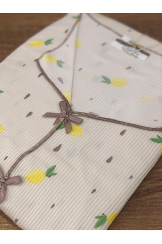 Çağrı Kadın %100 Pamuk Raporlu Fitilli Kısa Kollu Önü Düğmeli Pijama Takım Krem