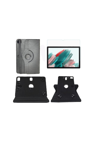 Fluo Techno Uyumlu 360 Dönerli Unıversal Tablet Kılıfı + Ekran Koruyucu