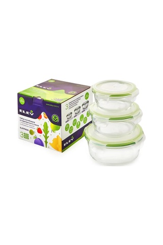 Eley 3'lü Gıda Sınıfı Cam Saklama Kabı Seti 262532570 Yeşil