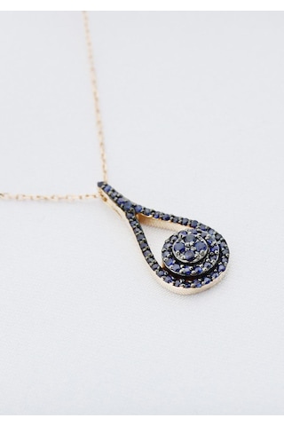 Safir Damla Tasarım Kolye Rose Gold
