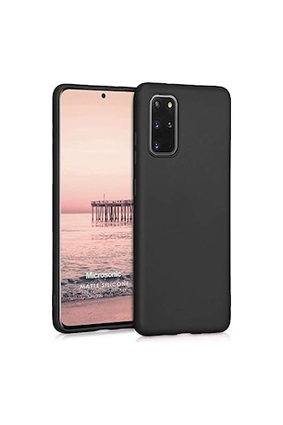 Matte Silicone Samsung Galaxy S20 Plus İçin Kılıf Siyah Galaxy S20 Plus İle Uyumlu Kılıf - Siyah