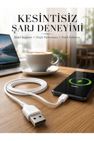 2 Metre Type-c Şarj Kablosu Güvenli Ve Stabil Şarj Desteği