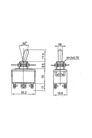 Mr-160s Toggle Sw. Büyük Boy On -off- On 6 Bacaklı Vidalı İki Tarafada Yaylı Swıon 15a