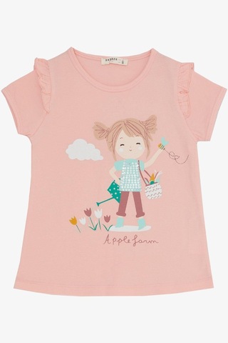 Breeze Kız Çocuk Kapri Taytlı Takım Çifti Kız Baskılı 1-4 Yaş, Somon-somon Somon