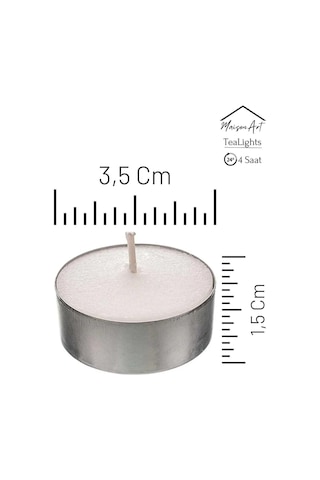 100 Adet Buhurdanlık Mumu 4 Saat Yanan Tea Light Mum Dekoratif Mumluk Mumu