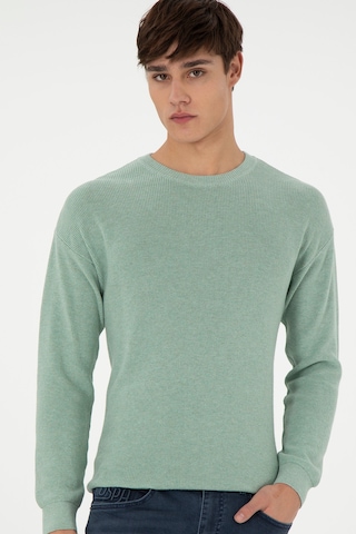 U.S. Polo Assn. Erkek Regular Fit Bisiklet Yaka Yeşil Melanj Basic Kazak 50298267-VR115