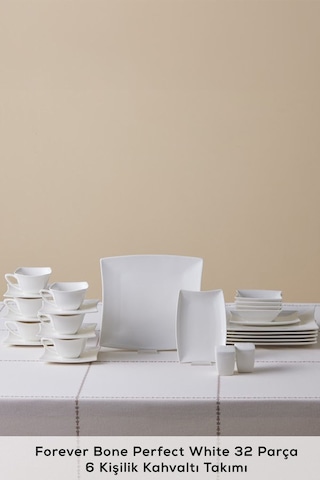 Karaca  Forever Bone Perfect White 32 Parça 6 Kişilik Kahvaltı Takımı