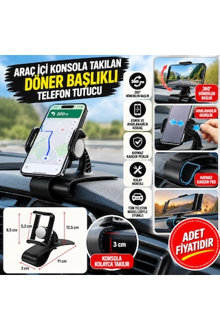 Erdo Ticaret Araç İçi Konsola Takılan Döner Başlıklı Telefon Kıskacı Telefon Tutucu Adet Fiyatıdır Erdotıca Standart