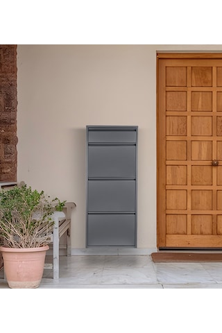 Kaser Metal 3'lü Ekstra Metal Ayakkabılık Antrasit