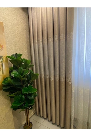 Lora Gri 1/3 Sık Pile Fon Perde Apm Gri