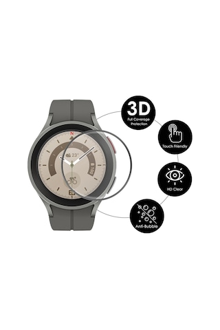 Samsung Galaxy Uyumlu Watch 5 Pro 45mm Ekran Koruyucu 3d Kavisli Full Ka