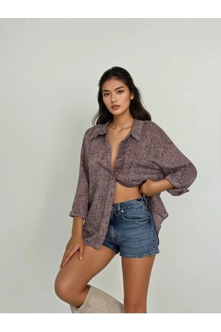 Tensel Desenli Gömlek S7331 Çok Renkli